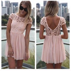 Floral pink embroidered dress
